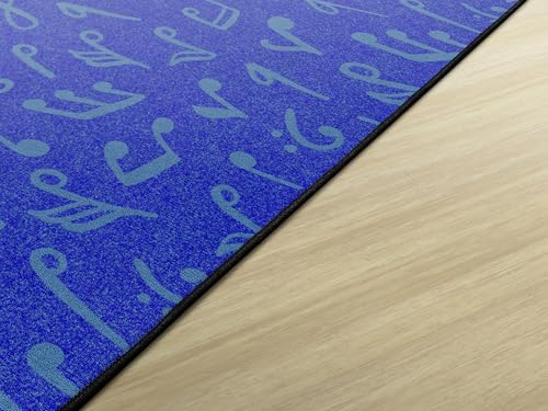 Flagship Carpets Music Note Fun Classroom Educational Area Rug for Kids and Teachers, Durable Quality for Schools, Preschool, Daycare, Learning Centers, and Home, 6' x 8'4" - Blue|B0FLQN6ZRG