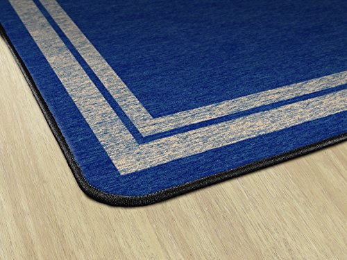 Flagship Carpets Double Border Area Rug for Classroom or Office Rug, Kids Bedroom or Playroom Carpet, and Living Room Mat, 7'6" x 12', Blue Light Border|B07DJ219LJ