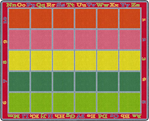 Flagship Carpets Sitting Grid Classroom Educational Area Rug for Kids and Teachers, Durable Quality for Schools, Preschool, Daycare, Learning Centers, and Home, 7'6" x 12' - CoolBlue|B0FLNFQP29