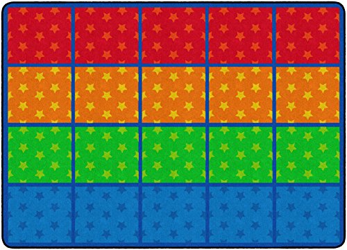 Flagship Carpets Star Seating Rows Multicolor Educational Rug for Kids Room or Playroom Mat, Home Learning Area or Classroom Carpet, (Seats 24), 7'6"x12', Stars Seating|B07DJ2C2CP