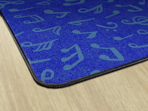 Flagship Carpets Music Note Fun Classroom Educational Area Rug for Kids and Teachers, Durable Quality for Schools, Preschool, Daycare, Learning Centers, and Home, 6' x 8'4" - Blue|B0FLQN6ZRG