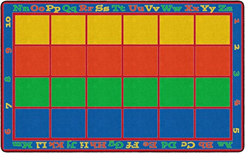 Flagship Carpets Sitting Grid Classroom Educational Area Rug for Kids and Teachers, Durable Quality for Schools, Preschool, Daycare, Learning Centers, and Home, 7'6" x 12' - CoolBlue|B0FLNFQP29