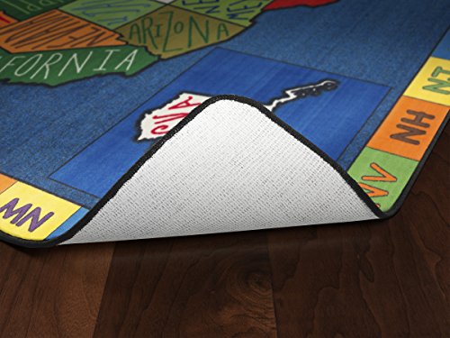 Flagship Carpets My America Doodle Map Children's Educational Area Rug for Libraries, Kids Classroom Carpet, and Learning Centers, 7'6" x 12'|B01FLNSDK4
