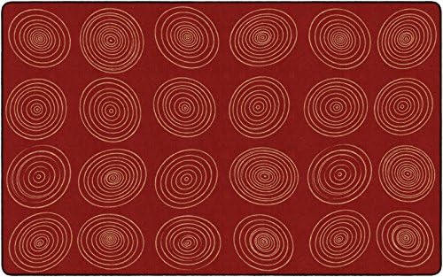 Flagship Carpets Circles Abstract Educational Area Rug for Kids Room Seating Décor, Children's Classroom, Play Carpet for Teaching and Playroom, Seats 20, 6' x 8'4", Cool Blue|B0CFS228ZR