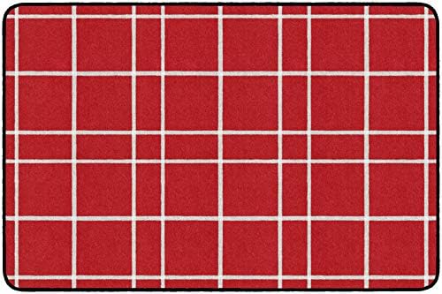 Flagship Carpets Check Pattern Area Rug for Childrens Classroom, Kids Playroom, Living Room or Bedroom Carpet and Kitchen Rug, 6' x 8'4", Black|B08KGW844G