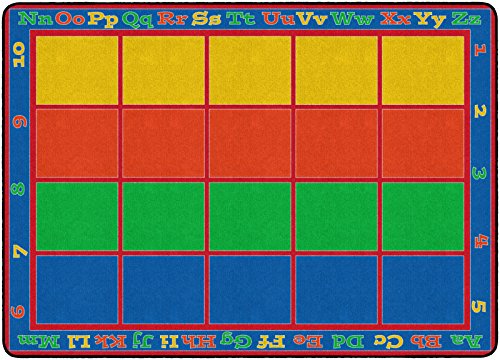 Flagship Carpets Sitting Grid Classroom Educational Area Rug for Kids and Teachers, Durable Quality for Schools, Preschool, Daycare, Learning Centers, and Home, 7'6" x 12' - CoolBlue|B0FLNFQP29
