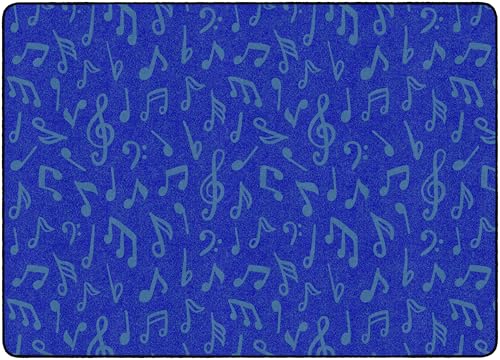 Flagship Carpets Music Note Fun Classroom Educational Area Rug for Kids and Teachers, Durable Quality for Schools, Preschool, Daycare, Learning Centers, and Home, 6' x 8'4" - Blue|B0FLQN6ZRG
