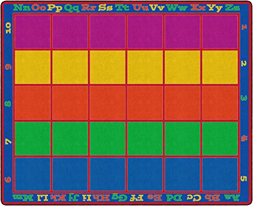 Flagship Carpets Sitting Grid Classroom Educational Area Rug for Kids and Teachers, Durable Quality for Schools, Preschool, Daycare, Learning Centers, and Home, 7'6" x 12' - CoolBlue|B0FLNFQP29