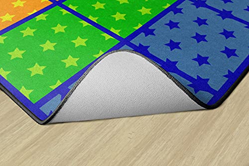 Flagship Carpets Star Seating Rows Multicolor Educational Rug for Kids Room or Playroom Mat, Home Learning Area or Classroom Carpet, (Seats 24), 7'6"x12', Stars Seating|B07DJ2C2CP