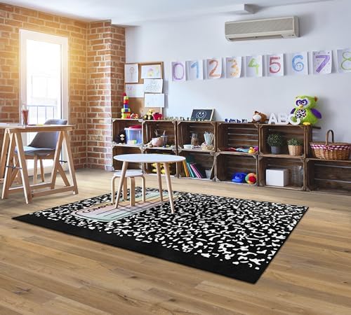 Flagship Carpets Composition Notebook Educational Area Rug for Kids Room Seating Décor, Children's Classroom, Play Carpet for Teaching and Playroom, 5' x 7'6"|B0CHT9VJL7