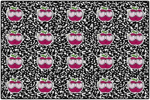 Flagship Carpets School Days Apple Sit Spots Educational Area Rug for Kids Room, Children's Classroom Rug for Teaching and Playroom, 5' X 7'6"|B0F8PNXDX4