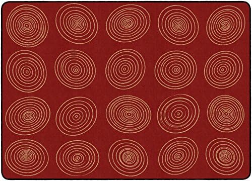 Flagship Carpets Circles Abstract Educational Area Rug for Kids Room Seating Décor, Children's Classroom, Play Carpet for Teaching and Playroom, Seats 20, 6' x 8'4", Cool Blue|B0CFS228ZR