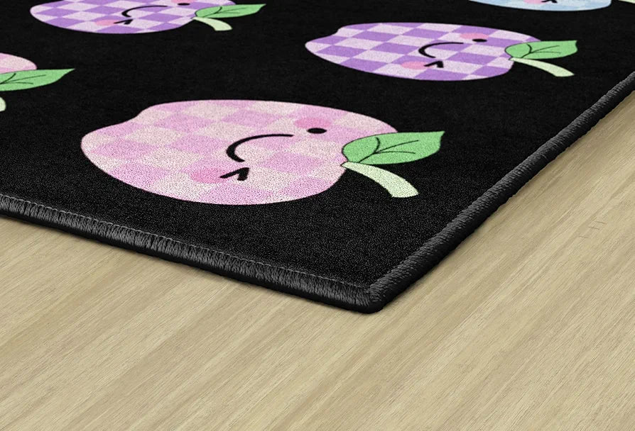 Flagship Carpets Apple Sit Spots Children's Classroom Décor Area Rug for Schools, Durable and Fun for Learning Centers, Daycares and Preschools, 7'6" X 12'
