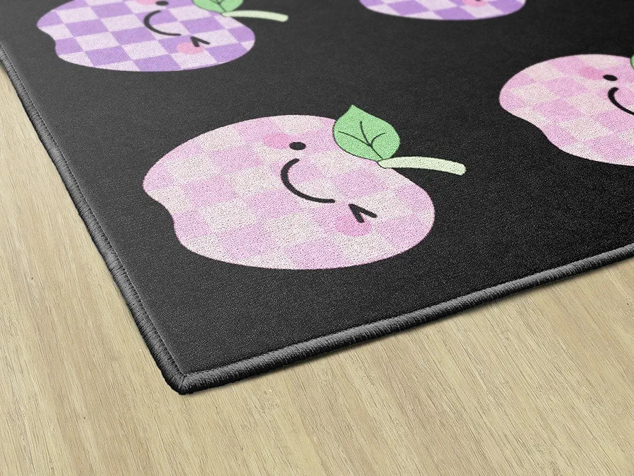 Flagship Carpets Apple Sit Spots Children's Classroom Décor Area Rug for Schools, Durable and Fun for Learning Centers, Daycares and Preschools, 7'6" X 12'