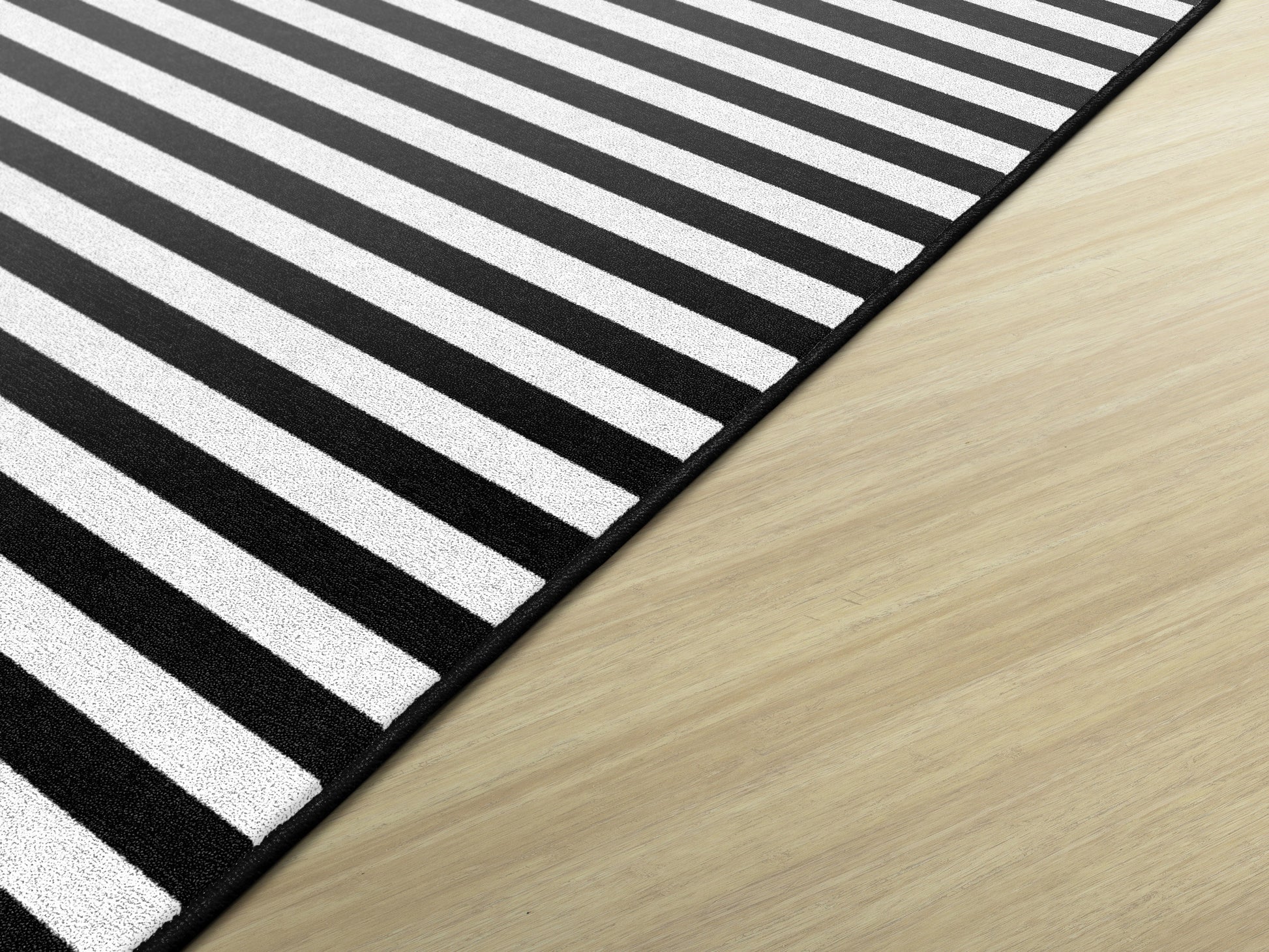 BLACK & WHITE STRIPE 5' X 7'6