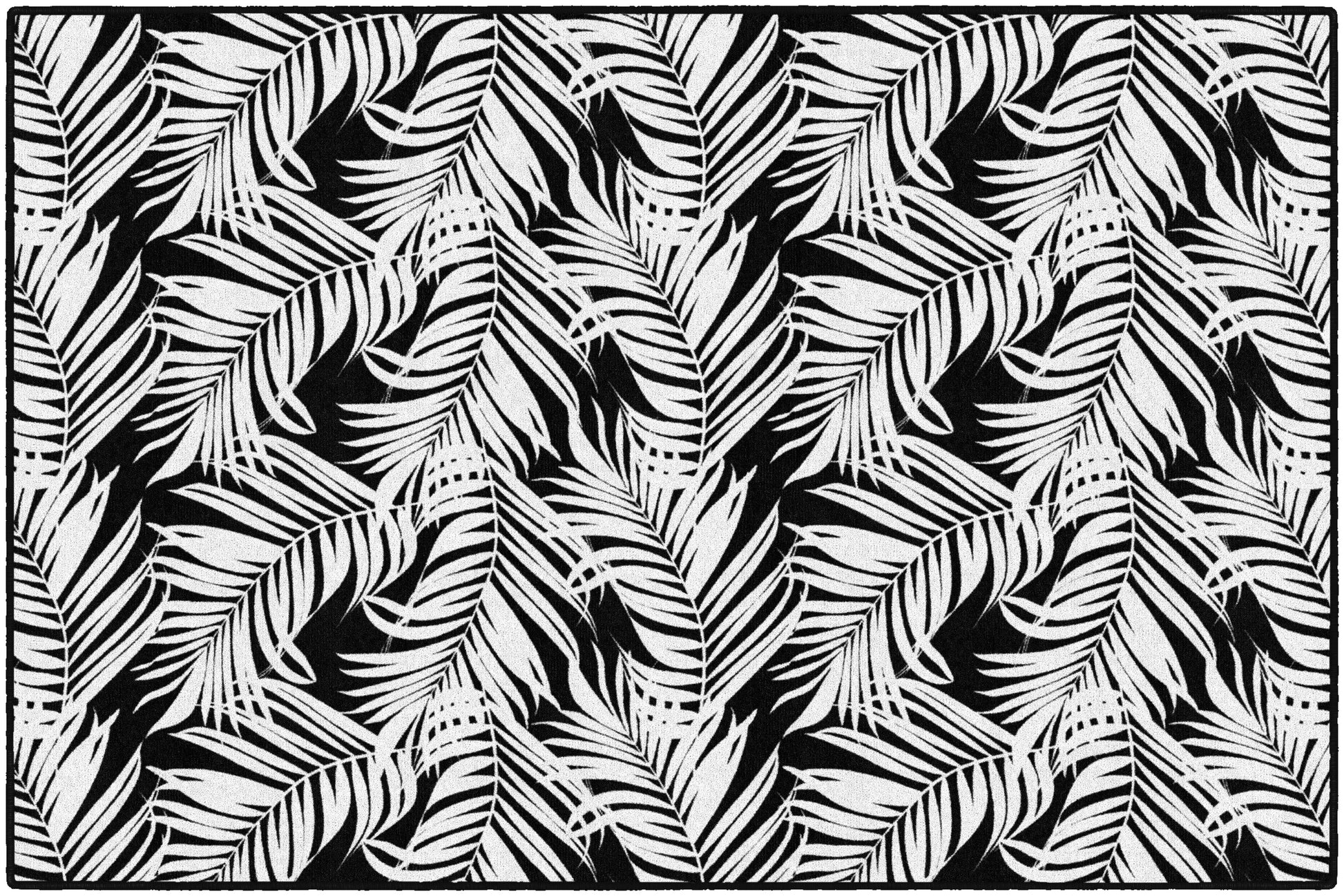 BLACK & WHITE FERN 5' X 7'6