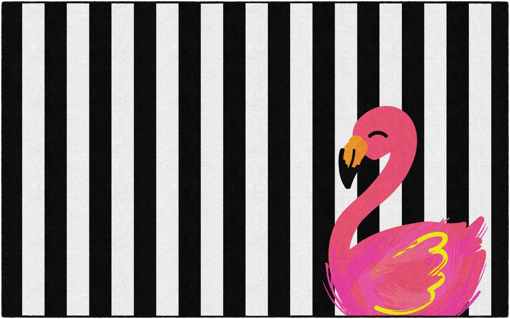 BLK/WHITE STRIPES Flamingo 7'6 X 12'