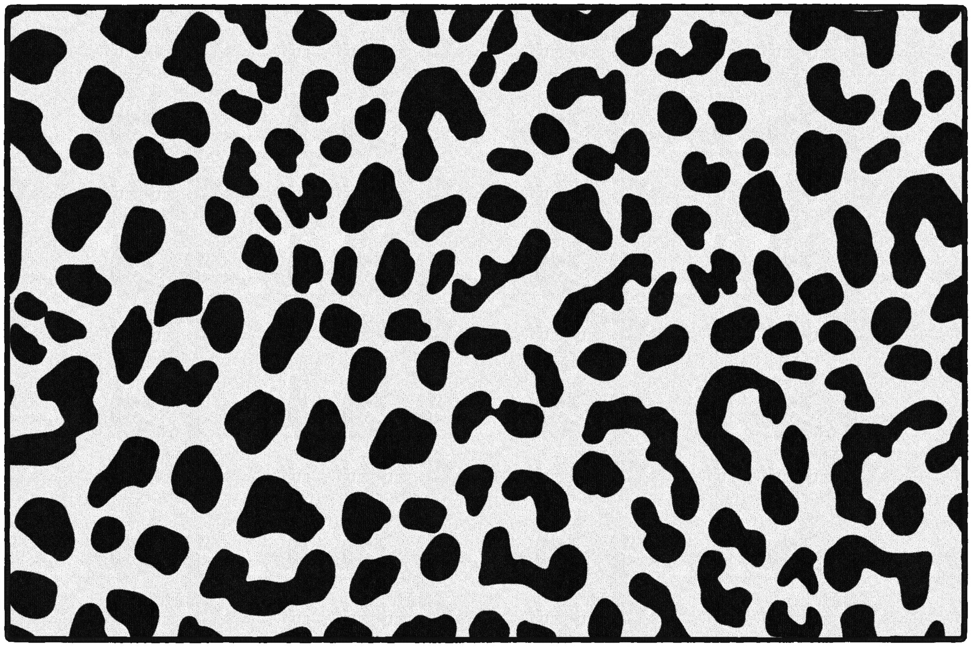 BLK ON WHITE LEOPARD 5' X 7'6