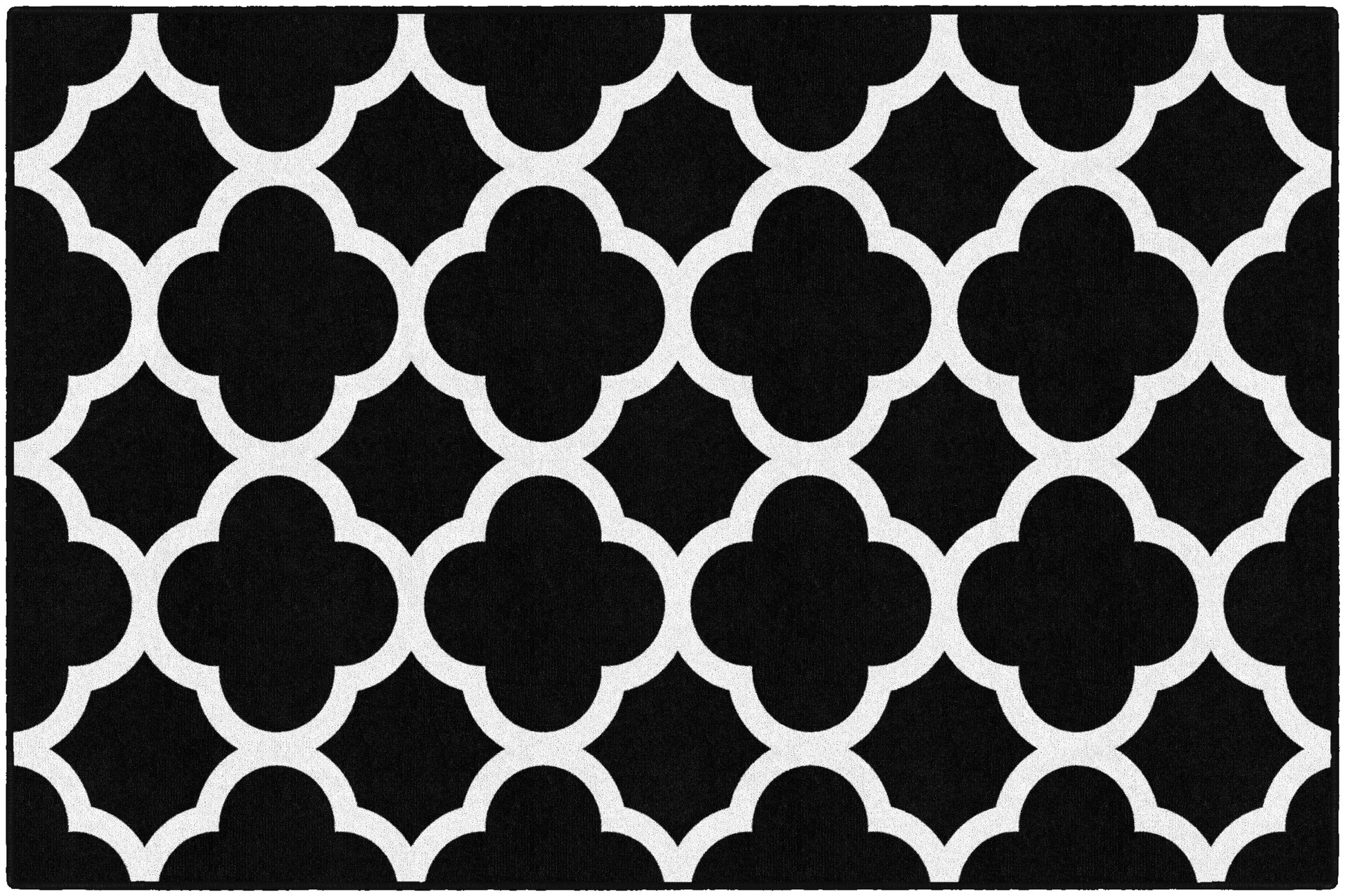 BLK & WHITE QUATREFO 5'x7'6"