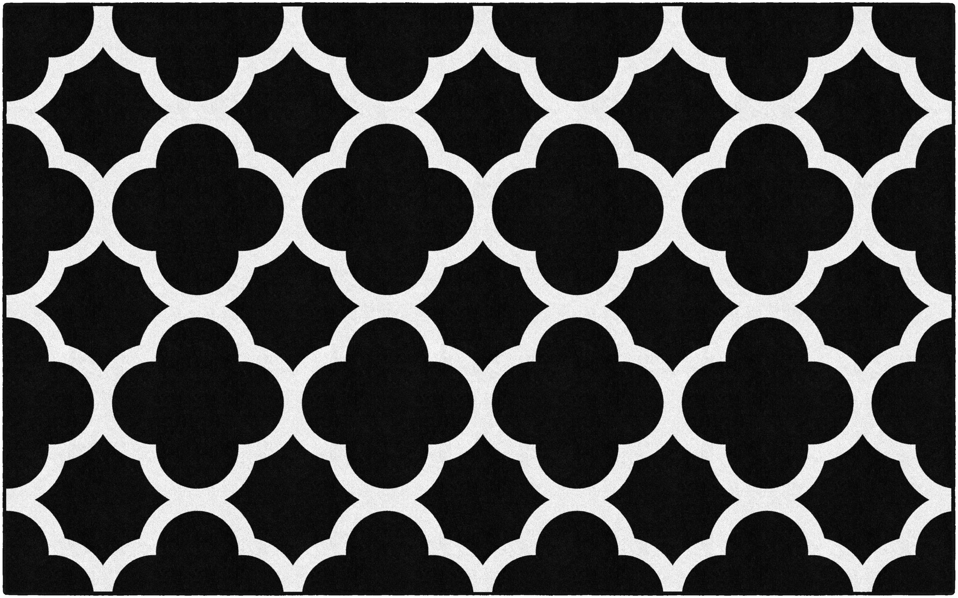 BLK & WHITE QUATREFO 7'6"x12'