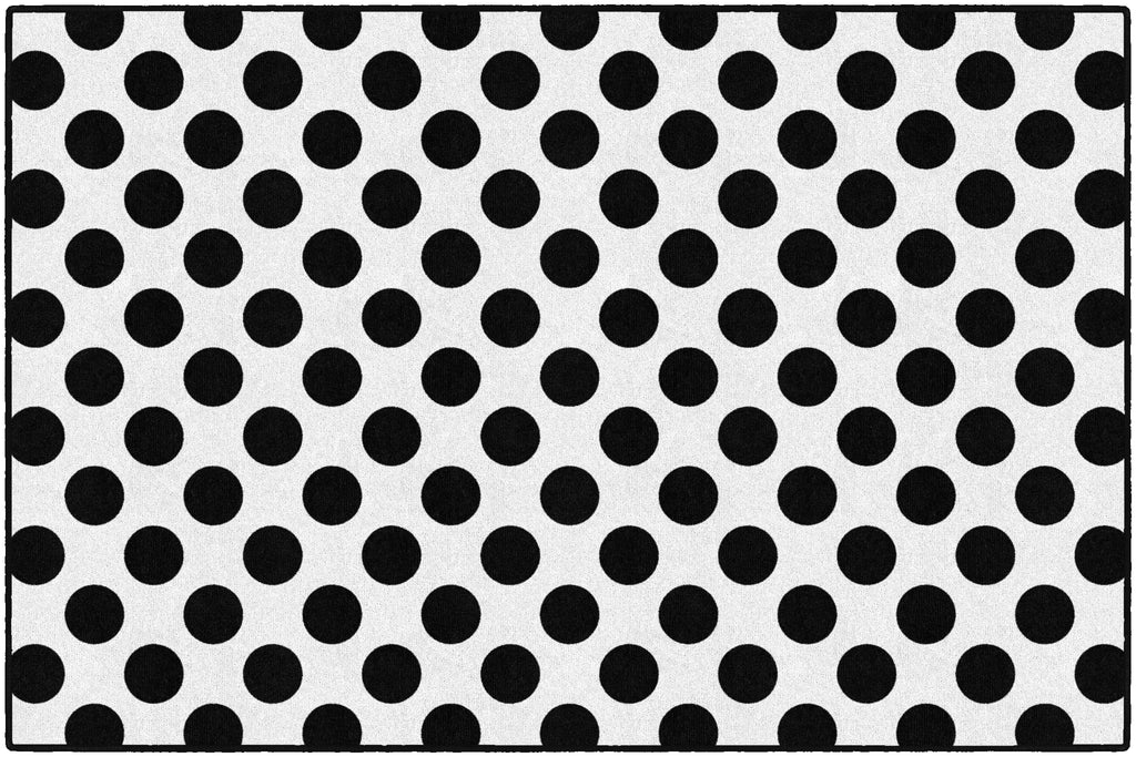 BLK ON WHITE POLKA 5' X 7'6
