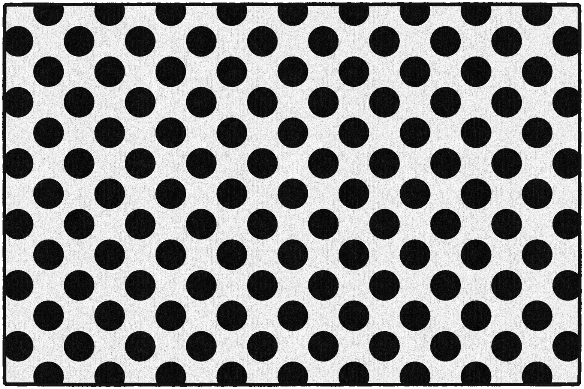 BLK ON WHITE POLKA 5' X 7'6