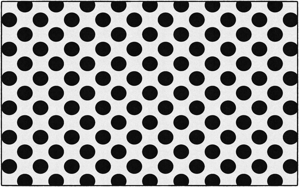 BLK ON WHITE POLKA 7'6 X 12'