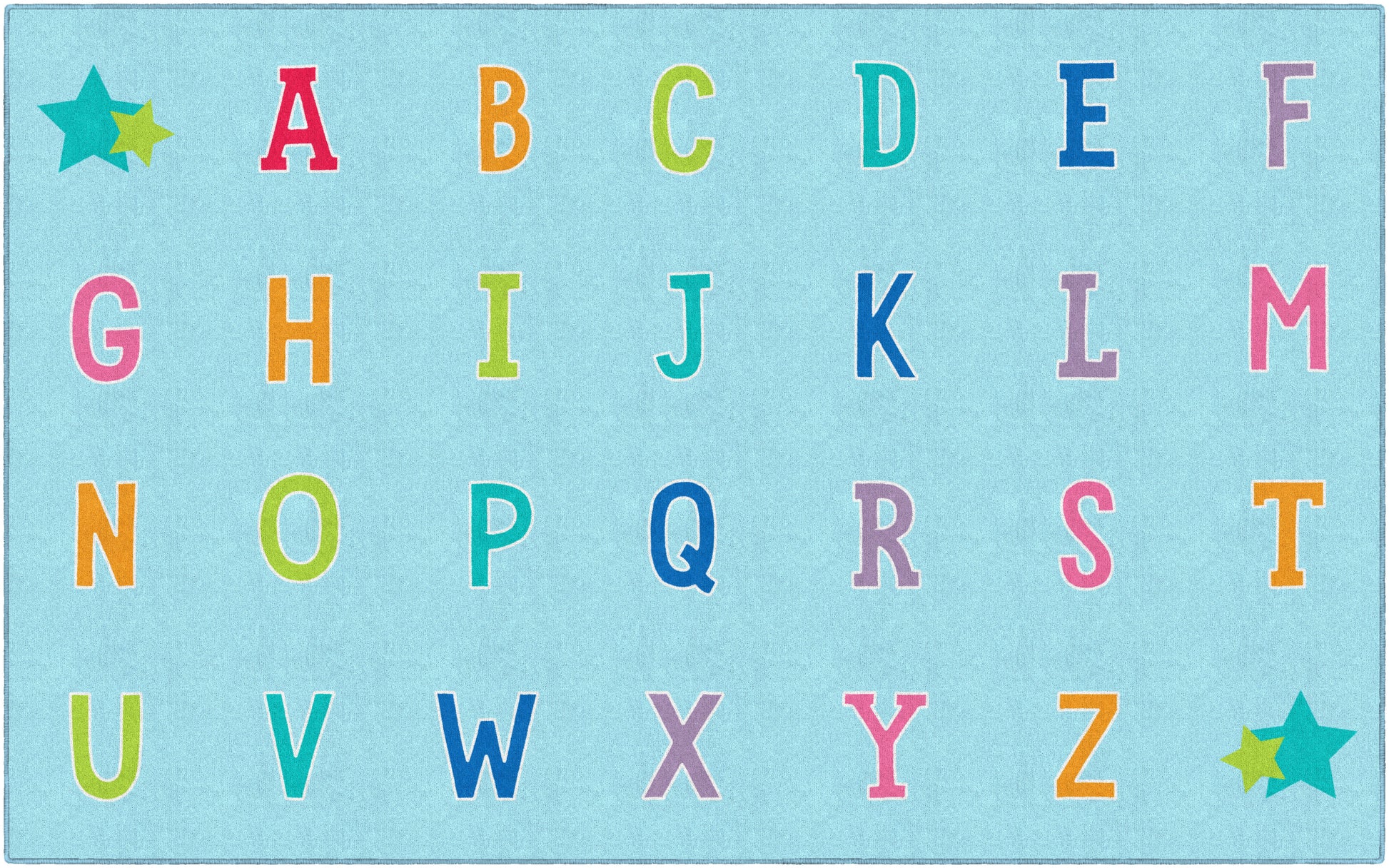 ALPHABET ON BLUE CC 7'6 X 12'