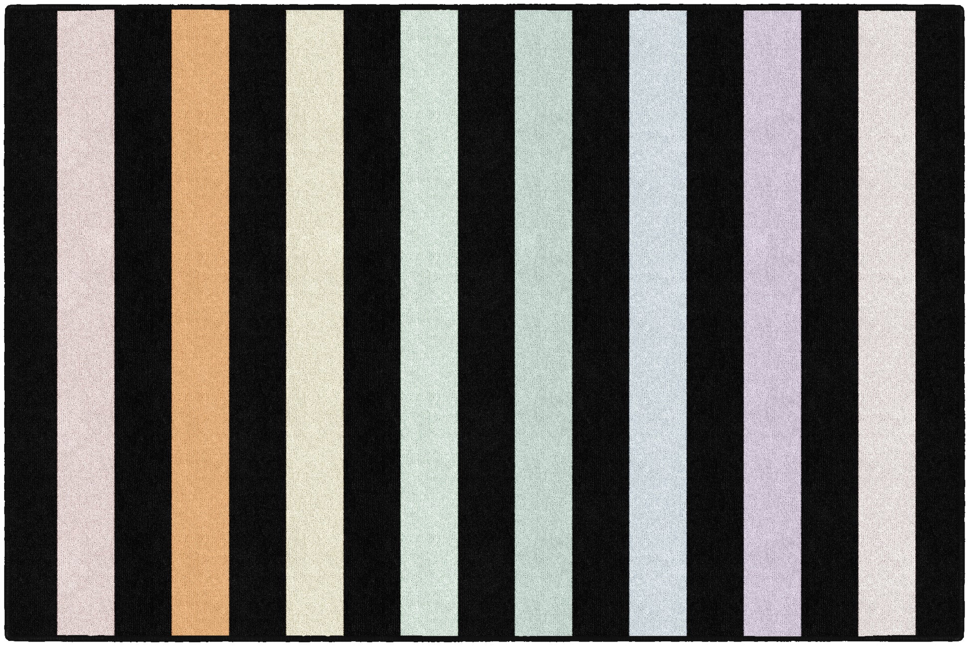 RAINBOW STRIPE ON BL 5' X 7'6