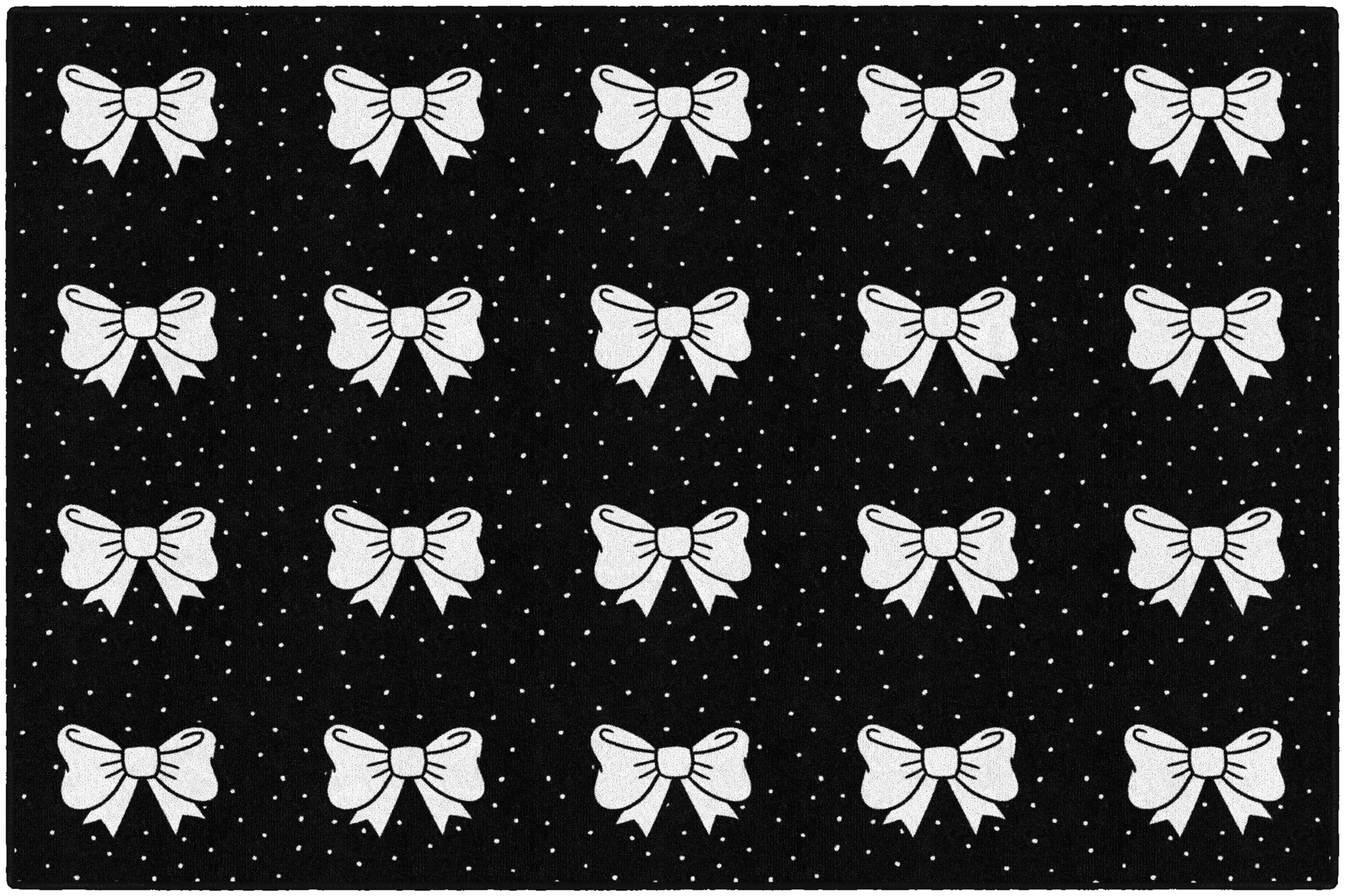 BLACK/WHITE BOW SIT 5' X 7'6