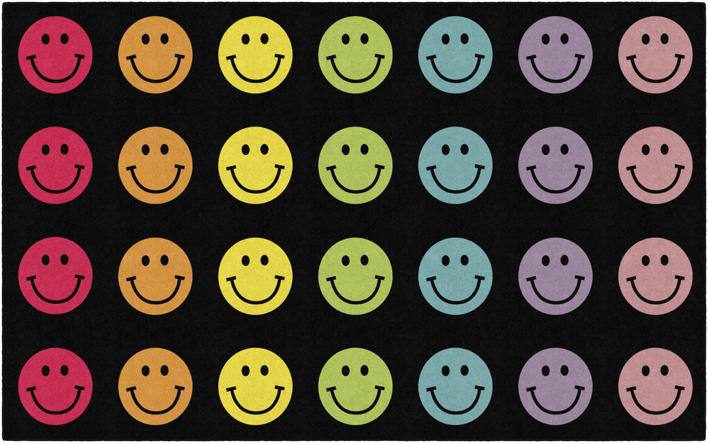RAINBOW SMILEYS ON BLACK