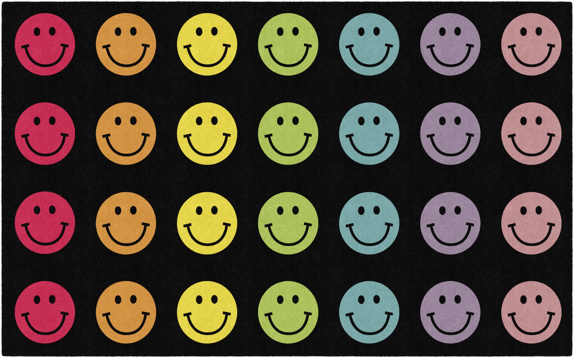 RAINBOW SMILEYS ON BLACK