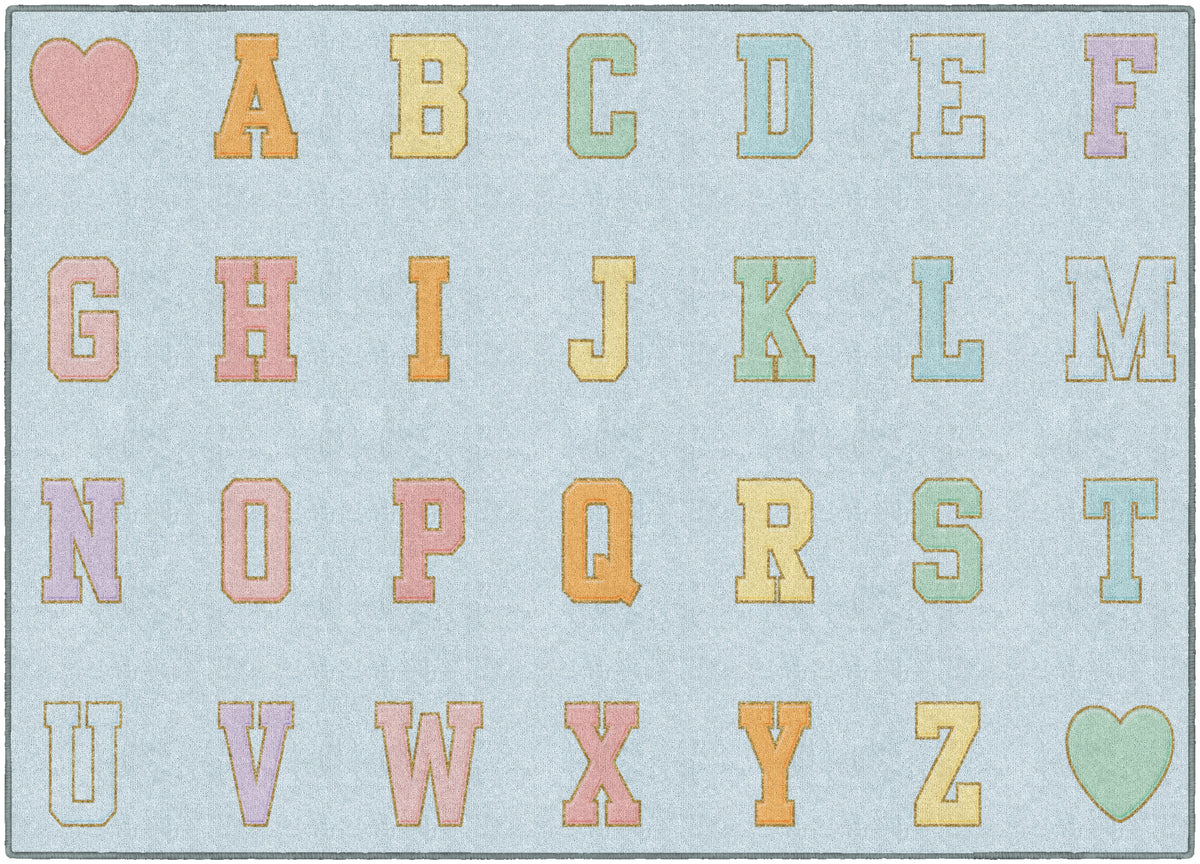 Abc Blue Rug BLUE PASTEL ABC – EDU Rugs