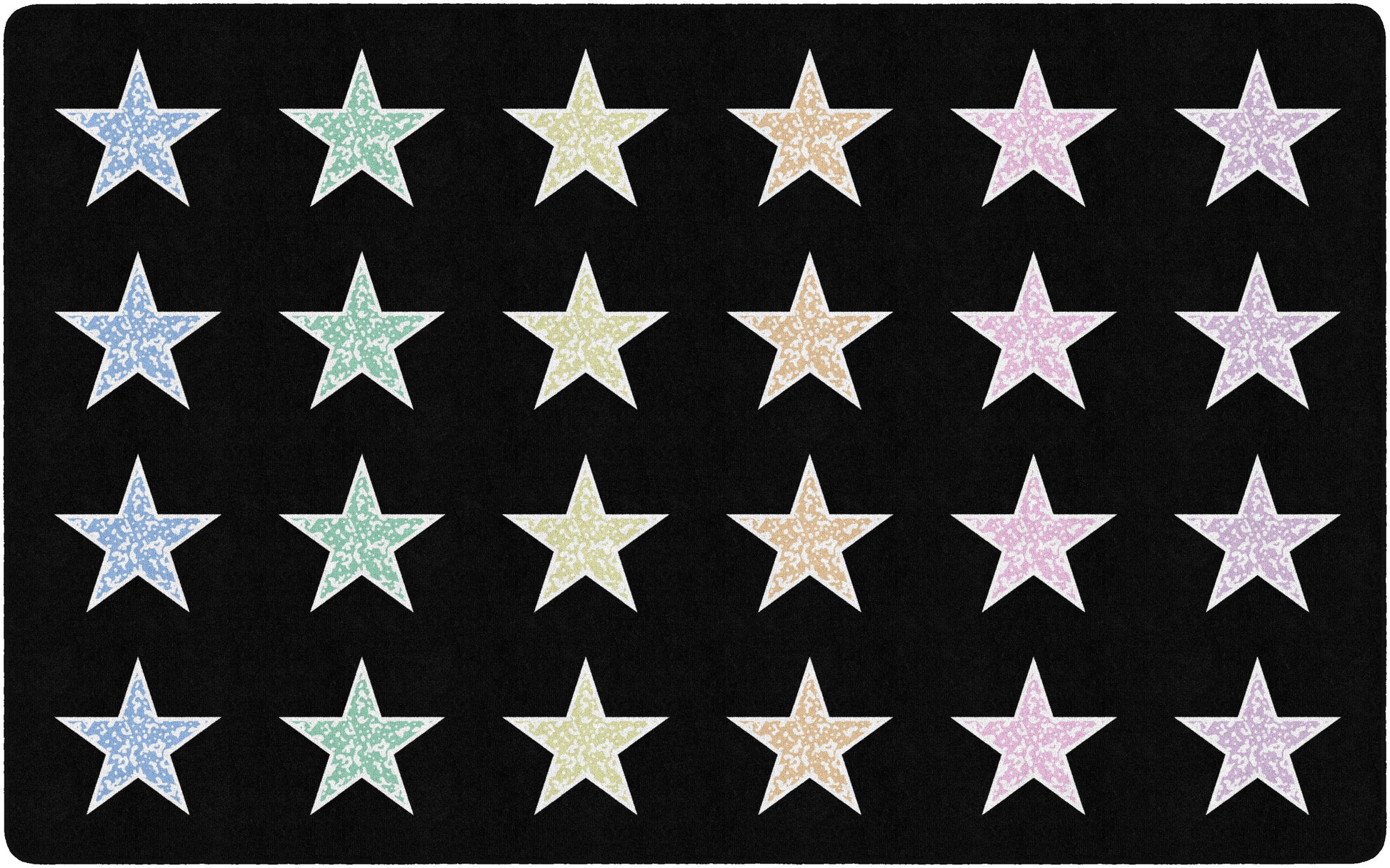 Black pastel stars composition