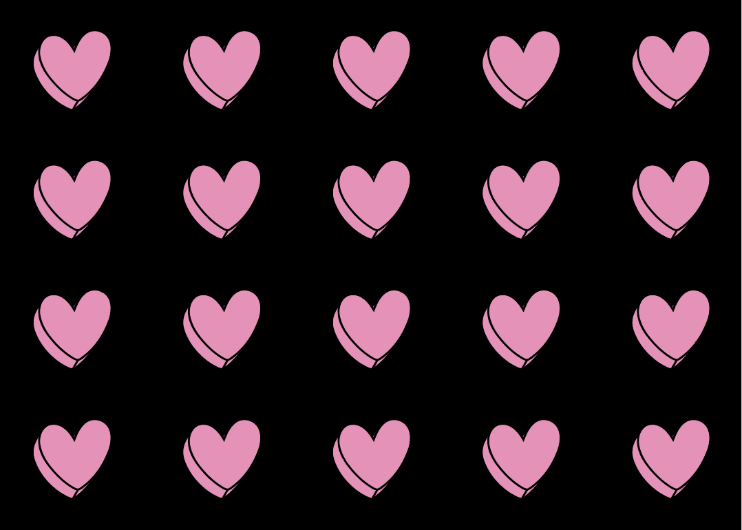 Hearts on black sit spots
