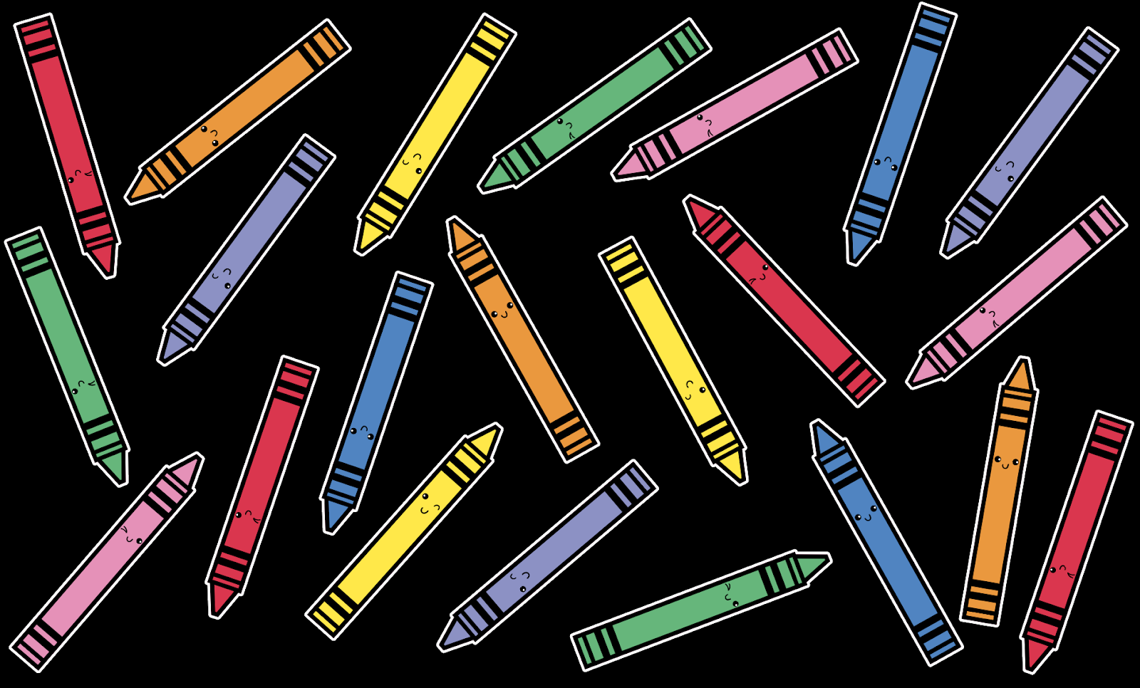 Crayons on Black