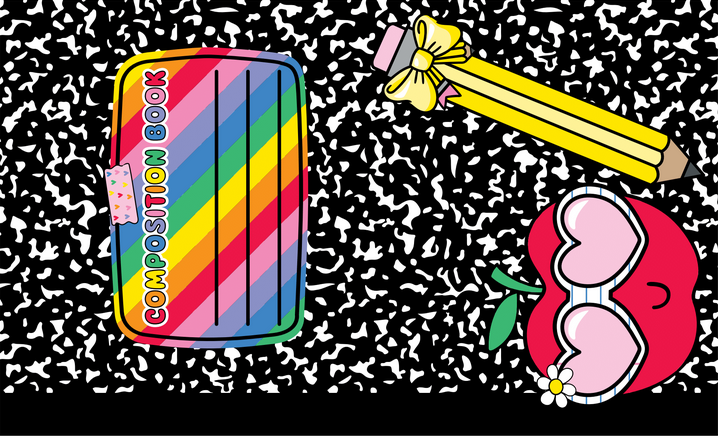 Rainbow Composition Label Notebook Rug