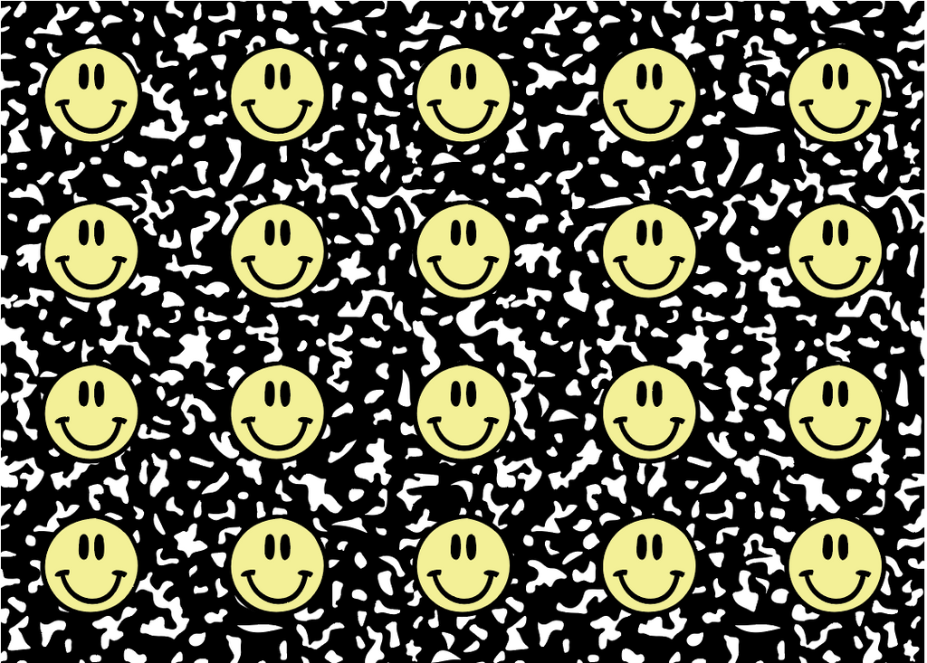 Faces on composition book paper sit spots
