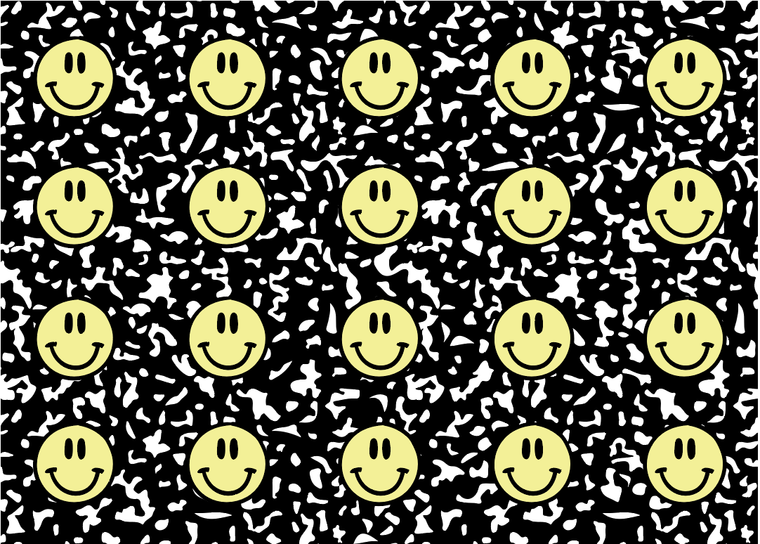 Faces on composition book paper sit spots