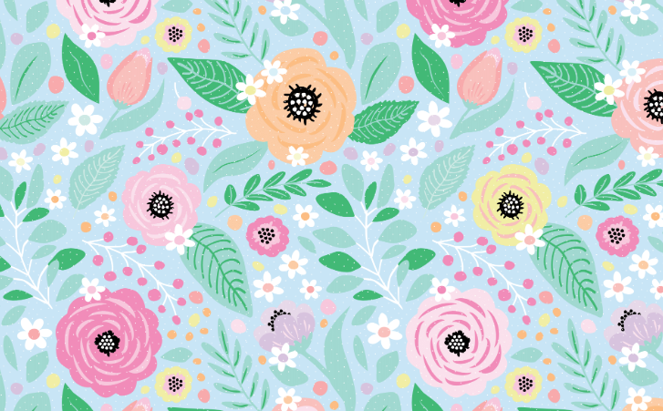 Pretty in Pastel Floral on Gingham