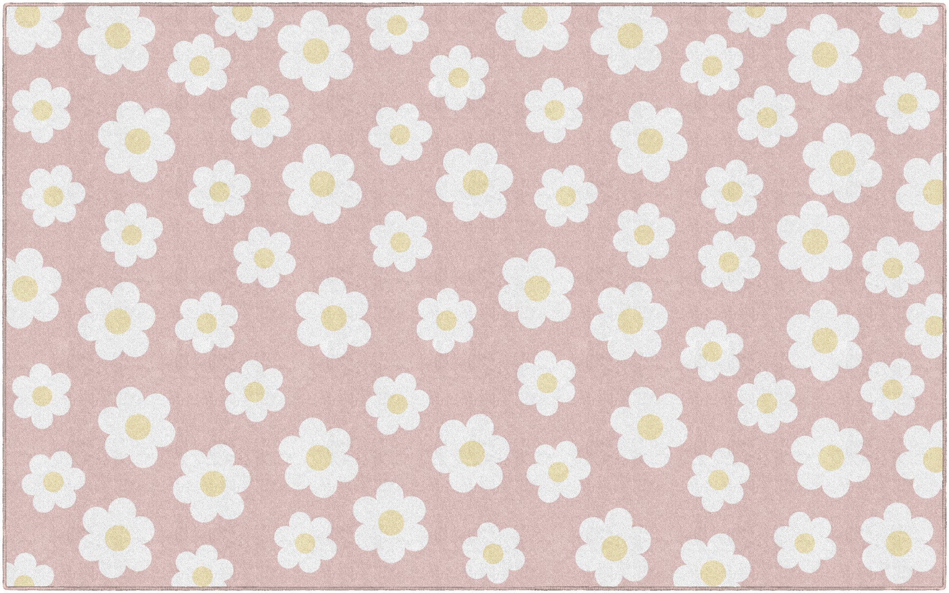 RETRO DAISIES PINK 5' X 7'6