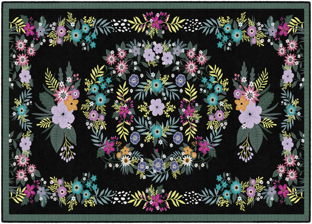 VINTAGE FLORAL RUG 5' X 7'6