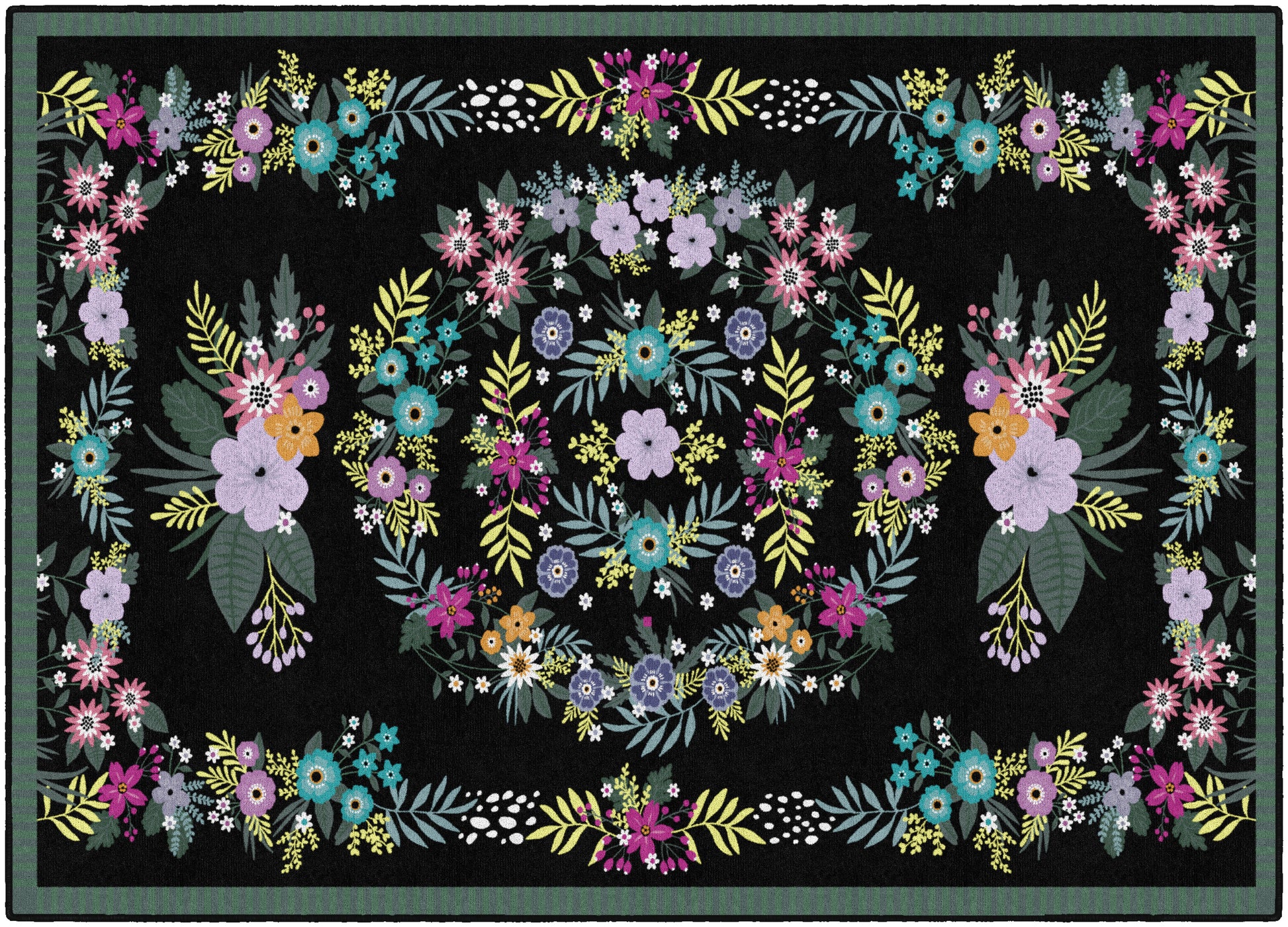VINTAGE FLORAL RUG 5' X 7'6